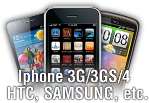 Iphone 3G/3Gs/4, HTC, Samsung etc.